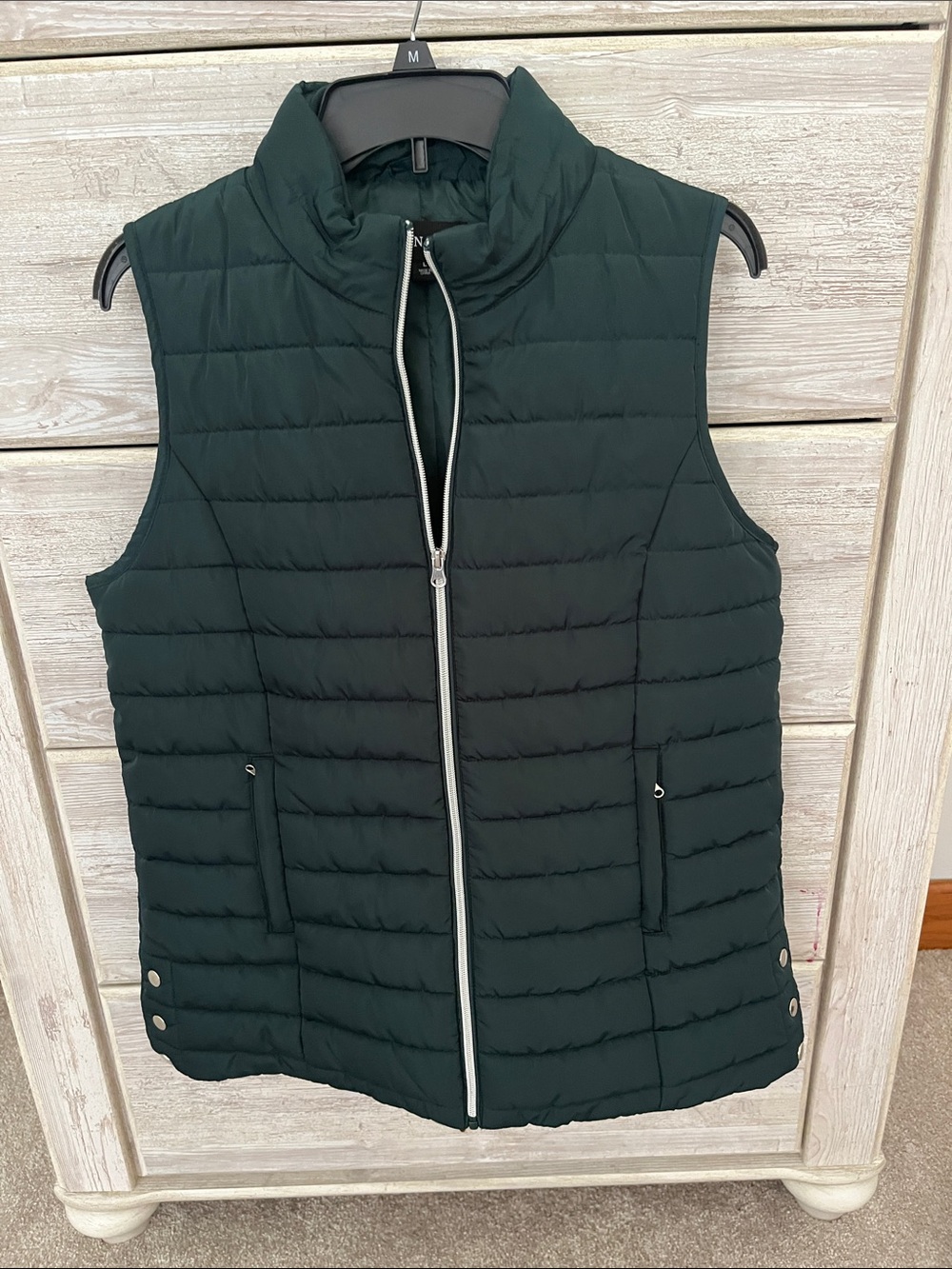 Zenana Outfitters Dark Green Quilted Sleeveless Vest